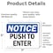 Signmission Push To Open, 7 in W x Rectangle, Vinyl Decal OS-2PACK-NS-D-57-L-17927 - alternate 6